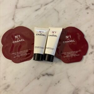 Chanel No 1 Red Camellia Revitalizing Serum Cream Eye Cream Sample Set 4pc New